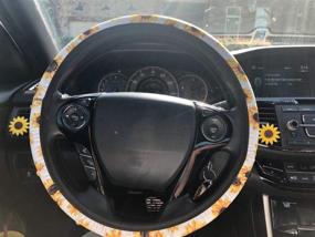 img 3 attached to Sunflower Steering Wheel Cover Interior Accessories