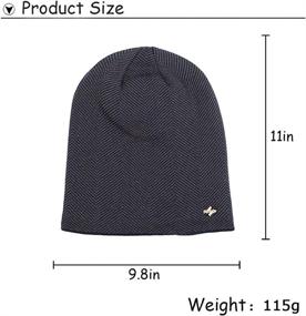 img 3 attached to 🧣 Soft Stretch Men's Winter Knit Hats with Comfortable Warm Slouchy Beanie Cap Cuff - Gray