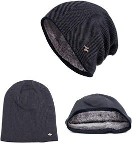 img 1 attached to 🧣 Soft Stretch Men's Winter Knit Hats with Comfortable Warm Slouchy Beanie Cap Cuff - Gray