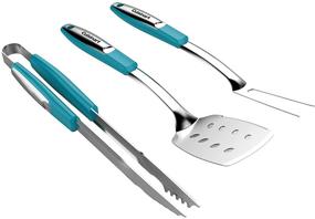 img 4 attached to 🔥 Cuisinart Outdoor Grilling CGS-233T Grilling Tool Set, 3-Piece, Turquoise: The Ultimate Grilling Companion