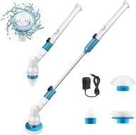 🧹 electric spin scrubber: powerful cordless tub and tile cleaner with replaceable brushes, extension arm, and long handle logo