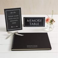 🕊️ angel & dove's large luxury 12" x 8" black memory book & 2 sign set: ideal for funeral, remembrance, condolence, and celebration of life logo