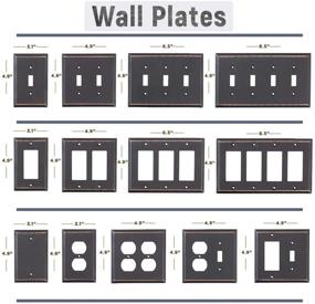 img 2 attached to SleekLighting 4-Pack Wall Plate Outlet Switch Covers: Decorative Oil Rubbed Bronze with Variety of Styles & Sizes