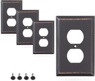 sleeklighting 4-pack wall plate outlet switch covers: decorative oil rubbed bronze with variety of styles & sizes логотип