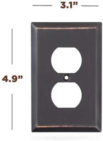 img 3 attached to SleekLighting 4-Pack Wall Plate Outlet Switch Covers: Decorative Oil Rubbed Bronze with Variety of Styles & Sizes