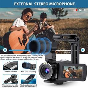 img 1 attached to 📷 WiFi Vlogging Camera with Night Vision - Video Camera Camcorder for YouTube, 3" IPS Touch Screen, Ultra HD 1080P 30FPS 26MP Digital Video Recorder with Microphone, 2.4G Remote, Stabilizer, HDMI Output