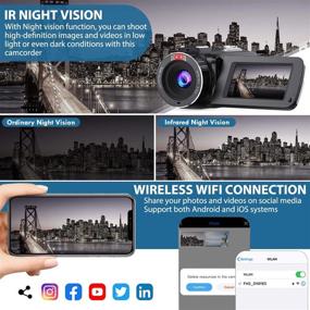 img 2 attached to 📷 WiFi Vlogging Camera with Night Vision - Video Camera Camcorder for YouTube, 3" IPS Touch Screen, Ultra HD 1080P 30FPS 26MP Digital Video Recorder with Microphone, 2.4G Remote, Stabilizer, HDMI Output