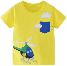 img 3 attached to 👕 Boys' Clothing - Little Sleeve Tshirt with Cartoon Graphic