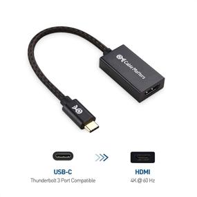 img 2 attached to 🔌 Матовый черный алюминиевый USB C к HDMI адаптер 4K для Surface Pro 7 и выше - Улучшенная поддержка 4K 60Гц, 2K 144Гц, HDR и других функций.