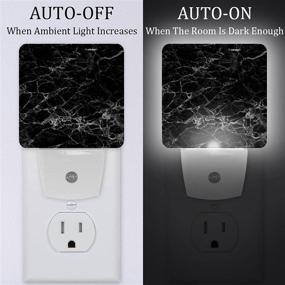 img 3 attached to 🌙 LORVIES Black Marble LED Night Light with Auto Sensor, Energy Saving, Decorative Plug-in Nightlight for Bedroom, Bathroom, Kitchen, Hallway, Stairs, Baby's Room, Hallway