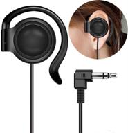 🎧 exmax left-side earphone with wired 3.5mm jack - single headphone for exd-101 atg-100t wireless tour guide receiver, radio, podcast, laptop, mp3 - ear bud with ear-hook (left-side earphone) logo
