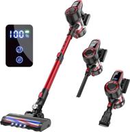 🧹 cordless vacuum cleaner: 250w stick vacuum with powerful 25kpa suction, lightweight handheld + led display for carpet, floor, and pet hair logo