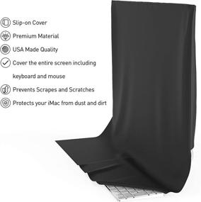 img 2 attached to 🖥️ Kuzy Dust Cover for iMac 27 inch 2021, Computer Monitor Cover - Apple iMac 27 inch Retina 5K Mac Pro Dust Protection - Ultrawide Flat Screen Desktop A1862 A1419 A1312 A1316 A1407, Black