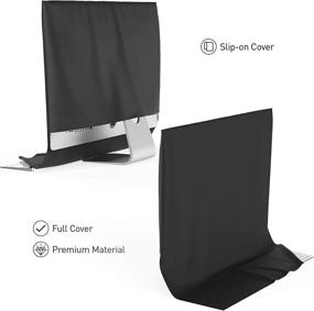 img 3 attached to 🖥️ Kuzy Dust Cover for iMac 27 inch 2021, Computer Monitor Cover - Apple iMac 27 inch Retina 5K Mac Pro Dust Protection - Ultrawide Flat Screen Desktop A1862 A1419 A1312 A1316 A1407, Black