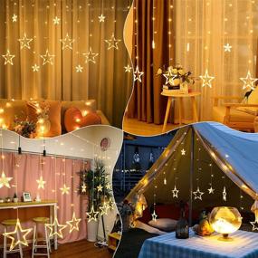 img 3 attached to Magical Star String Lights: 138 LED 12-Star Curtain Lights for Bedroom with 8 Lighting Modes, Remote Control, Ideal for Wedding, Garden Party, Girl Room, Christmas Decor