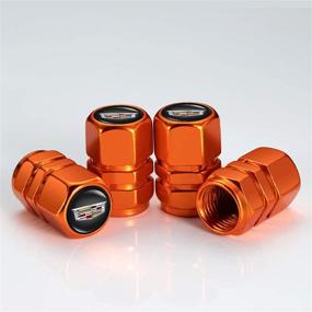 img 2 attached to Car Wheel Tire Valve Stem Caps Logo Valve Cap Modeling Accessories Suit For Cadillac XT4 XT5 XT6 Escalade CT5 CTS XTS CT6 ATS (4PCS Orange)