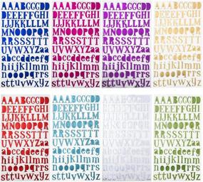 img 3 attached to 🔠 COCODE 8-Color Letter Stickers: Self-Adhesive Alphabet Decals with PU Material, Convex Texture - One Sheet per Color