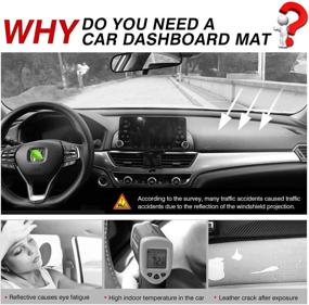 img 3 attached to 🏎️ Flannel Dashboard Cover for Honda Accord 2018-2022 - Cartist Nonslip Dash Mat Protector Sunshade No Glare