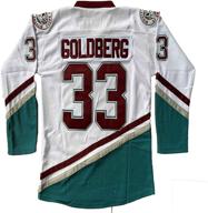 mighty ducks 96 charlie conway 99 adam banks 33 greg goldberg men's movie hockey jersey - white, green, black logo