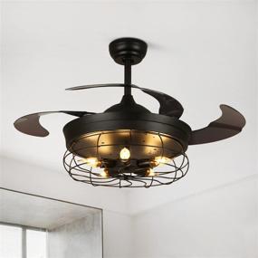 img 4 attached to 🕶️ NOXARTE 36 Inch Black Chandelier Fan with Lights and Remote Control: Perfect for Dining Room and Bedroom