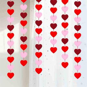 img 4 attached to Banner Valentines Decorations Felt Garland Decorations