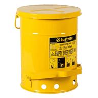 justrite 11.875 to 15.875 gallon galvanized steel container: durable and secure storage solution logo