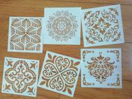 set of 6 mandala reusable stencils (6x6 inch), laser cut painting templates for diy decor, wood painting, airbrushing, rock art, and wall art(e) logo