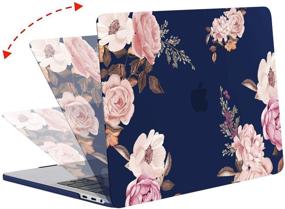 img 1 attached to 🌸 MOSISO MacBook Pro 13 Inch Case 2016-2020: Peony Hard Shell for A2338 M1, A2289, A2251 - Blue