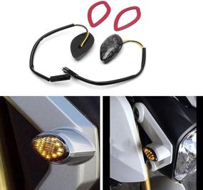 img 4 attached to 🏍️ HUSUKU Светодиодный передний сигнал поворота Flush Mount Brake Blinker Индикатор Рыночная лампа для Honda Grom 2014-2019 - Дымчатая линза (набор из 2) с прозрачной линзой