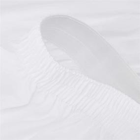 img 1 attached to 🛏️ Amazon Basics Ruffled Bed Skirt with Easy Fit Elastic - Three Sided Wrap Around, Full/Queen Size - 16" Drop - Bright White