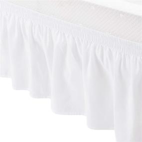 img 2 attached to 🛏️ Amazon Basics Ruffled Bed Skirt with Easy Fit Elastic - Three Sided Wrap Around, Full/Queen Size - 16" Drop - Bright White