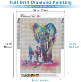 img 3 attached to Painting Rhinestone Embroidery Supplies Elephant