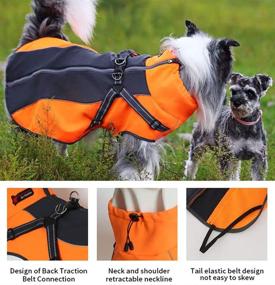 img 2 attached to 🐶 InnoPet Waterproof Windproof Dog Winter Coat with Harness - Ultimate Outdoor Warmth for Medium and Large Dogs