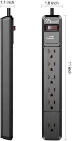 img 1 attached to 🔌 ON Smart USB Power Strip Surge Protector with 8AC Outlets & 2 USB Ports - Mountable Design - 2100J Surge Protection - 15A Overload Breaker - 6Ft Long Power Cord - Black (USS1026BK/US)