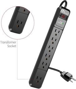 img 2 attached to 🔌 ON Smart USB Power Strip Surge Protector with 8AC Outlets & 2 USB Ports - Mountable Design - 2100J Surge Protection - 15A Overload Breaker - 6Ft Long Power Cord - Black (USS1026BK/US)