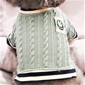 img 3 attached to Loyanyy Cable Knit Dog Sweater: Fleece Lined, Buttoned, Warm & Cozy Puppy Clothing for Winter