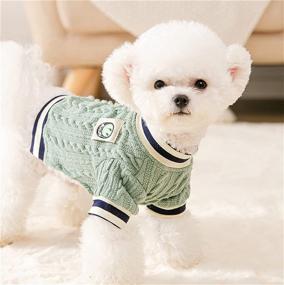 img 1 attached to Loyanyy Cable Knit Dog Sweater: Fleece Lined, Buttoned, Warm & Cozy Puppy Clothing for Winter