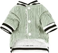 loyanyy cable knit dog sweater: fleece lined, buttoned, warm & cozy puppy clothing for winter логотип