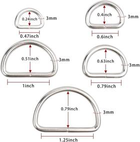 img 3 attached to D Rings for Sewing, Bulk Set of 90 Metal D Ring Pieces - Ideal for Crafting and Sewing Projects