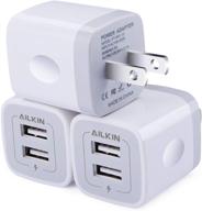 блок-зарядка ailkin с двумя портами usb: быстрая зарядка для iphone, samsung, google pixel и других устройств! логотип