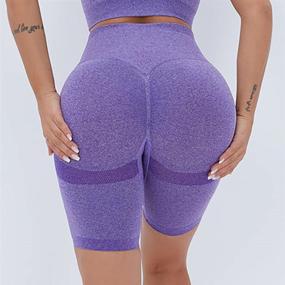 img 1 attached to 💪 Enhance Your Figure with OQQ Women's Butt Lifting Yoga Shorts - High Waist Tummy Control, Ruched Booty Pants for Dynamic Workouts