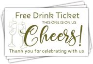 unwrap the celebration: 50 free drink 🍾 tickets with cheers champagne glasses design for your party logo