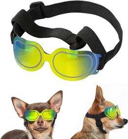 img 4 attached to 🐶 Lewondr Small Dog Sunglasses: Ultimate Eye Protection with UV Reflective Lens, Adjustable Strap, Waterproof, Windproof & Anti-Fog – Top-rated Pet Sunglasses for Dogs