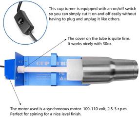 img 2 attached to 🔃 Машина для поворота стаканов для ремесел, машина для поворота стаканов с бесшумным мотором, защитным выключателем и 2 режимами вращения - в комплекте стеллаж для сушки