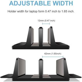 img 2 attached to 🖥️ JARLINK (Enhanced Dock Version) Vertical Laptop Stand, Dual Desktop Stand Adjustable Laptop Holder (up to 17.3 inches) Compatible with MacBook Pro/Air & Microsoft Surface (Black)