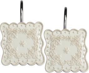 img 1 attached to 🚿 White Ruffles Shower Curtain Hooks - Creative Bath Products Collection, 12 Pack, 12 Count