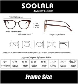 img 3 attached to 👓 Stylish and Chic: SOOLALA Womens Quality Readers Oversized Cat Eye Reading Glasses