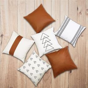 img 4 attached to EFOLKI Decorative Leather Mudcloth Farmhouse Home Decor for Decorative Pillows