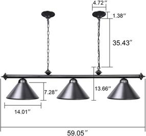 img 1 attached to 🏮 Vintage Retro Kitchen Island Pendant Light with Matte Black Shade for Pool Table or Modern Industrial Chandelier by Wellmet (3 Lights)