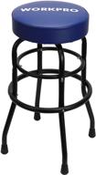 workpro heavy-duty garage shop stool with chrome plated legs & footrest - comfortable seat cushion - 1 pack (w112003) logo